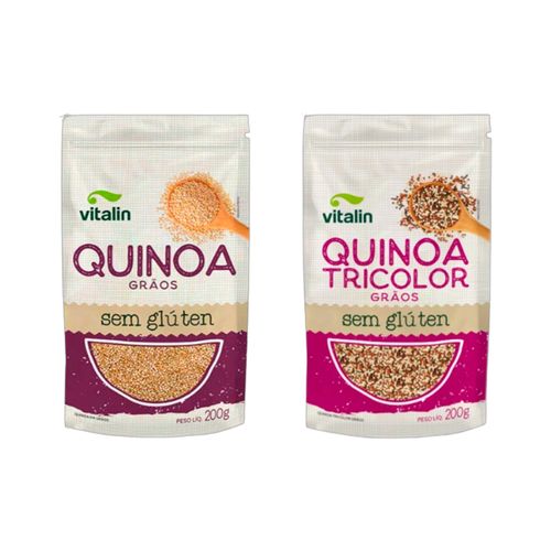 Kit 2 Quinoa Sem Glúten Vitalin: Integral, Tricolor Kit 2 Quinoa Sem Glúten Vitalin: Integral, Tricolor
