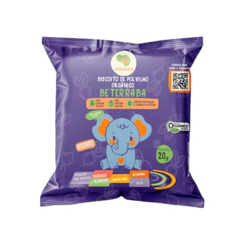 Biscoito de Polvilho Beterraba Vegano Orgânico Crilancha 20g