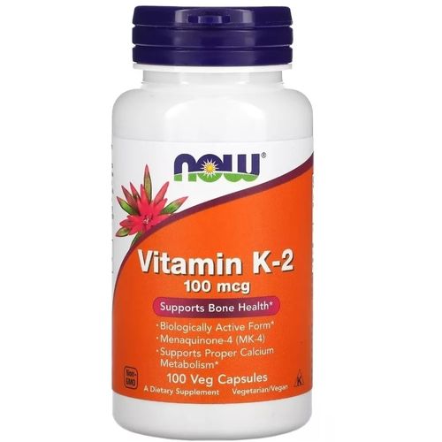 Vitamina K2 100 mcg  100 cápsulas vegetais Now Foods Vitamina K2 100 mcg - 100 cápsulas (vegetais) Now Foods