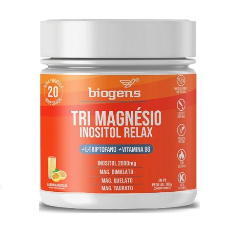 BIOGENS TRI MAGNESIO INOSITOL RELAX 180G MARACUJA BIOGENS TRI MAGNESIO INOSITOL RELAX 180G MARACUJA