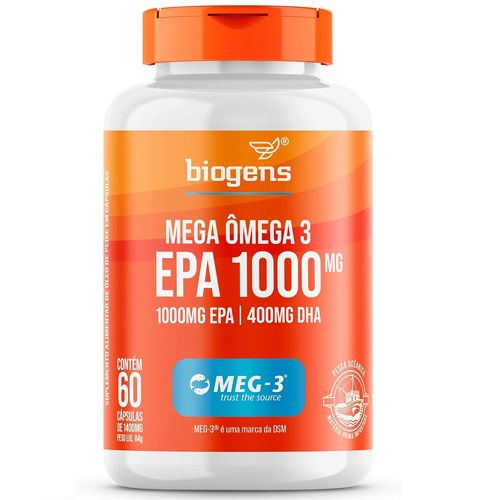 BIOGENS MEGA OMEGA 3 EPA 1000 MG DHA 400 MG 60 CAPS BIOGENS MEGA OMEGA 3 EPA 1000 MG DHA 400 MG 60 CAPS
