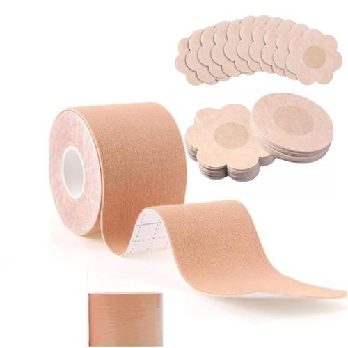 Kit Sutiã Adesivo Fita Levanta Peito Seios Mamas Fita Boob Up 5 Metros e 10 Protetor Tapa Mamilo Kit Sutiã Adesivo Fita Levanta Peito Seios Mamas Fita Boob Up 5 Metros e 10 Protetor Tapa Mamilo