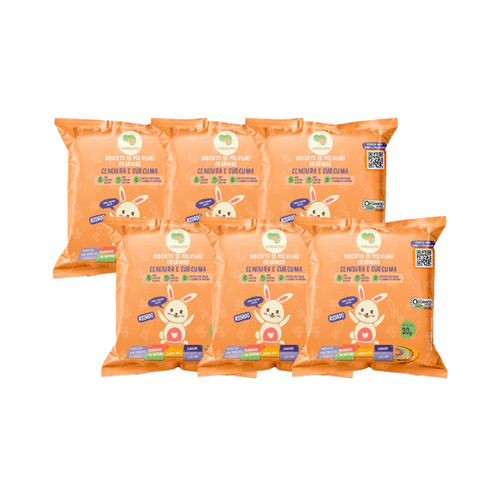 Kit 6X: Biscoito de Polvilho Cenoura e Cúrcuma Vegano Orgânico Crilancha 20g