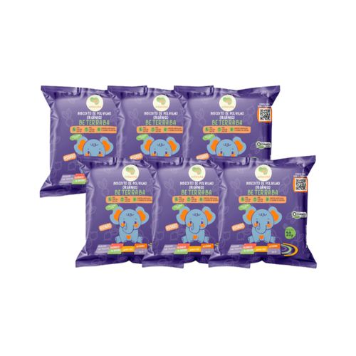 Kit 6X: Biscoito de Polvilho Beterraba Vegano Orgânico Crilancha 20g