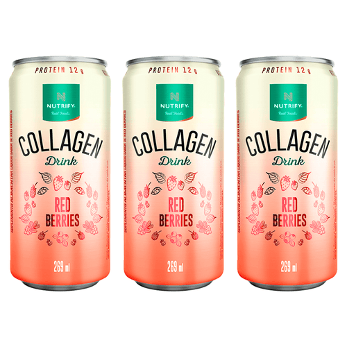 Kit 3X: Collagen Drink Red Berries Nutrify 269ml Kit 3X: Collagen Drink Red Berries Nutrify 269ml
