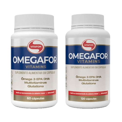 Kit 2X: Omegafor Vitamins Vitafor 60 Cápsulas Kit 2X: Omegafor Vitamins Vitafor 60 Cápsulas