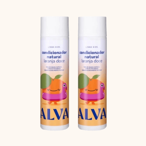 Kit 2X: Condicionador Vegano Infantil Laranja Doce e Baunilha Alva 250ml Kit 2X: Condicionador Vegano Infantil Laranja Doce e Baunilha Alva 250ml