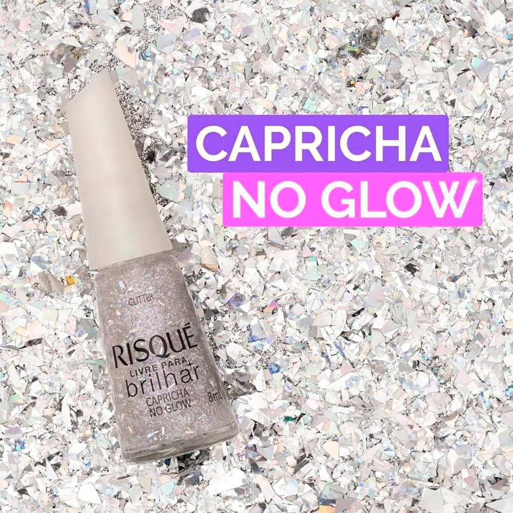 Esmalte Risqué Livre para Brilhar Glitter Capricha no Glow 8ml ...