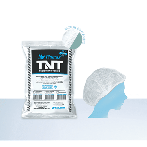 Touca Descartável em TNT - pacote 100 unidades - Plumax Touca Descartável em TNT - pacote 100 unidades - Plumax