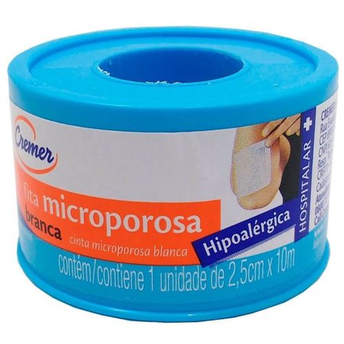 Fita Microporosa Branca 2,5cm X 10m - Cremer Fita Microporosa Branca 2,5cm X 10m - Cremer