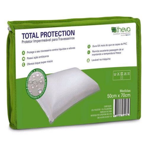 Capa Protetora Impermeável para Travesseiros Total Protection Theva - Copespuma Capa Protetora Impermeável para Travesseiros Total Protection Theva - Copespuma