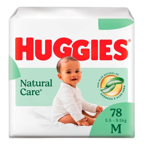 Fralda Huggies Natural Care M 78 Unidades