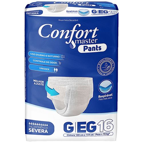 Fralda Geriátrica Confort Master G/EG 16 Unidades Fralda Geriátrica Confort Master G/EG 16 Unidades