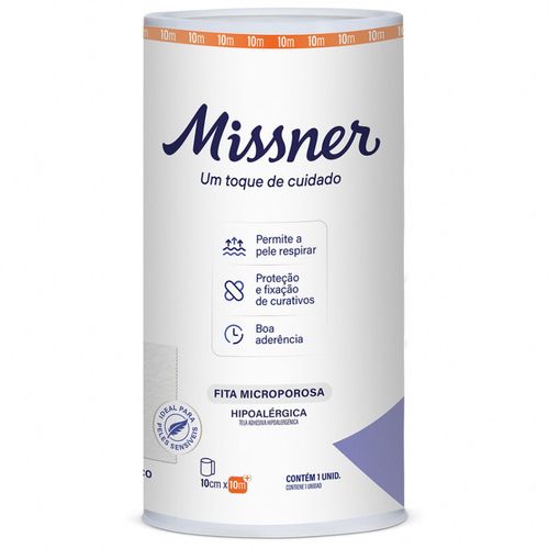 Fita Microporosa Missner - Branca - 10cm x 10m Fita Microporosa Missner - Branca - 10cm x 10m