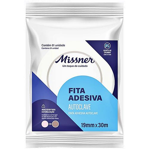 Fita Adesiva para Autoclave Missner 19mmx30m - unidade Fita Adesiva para Autoclave Missner 19mmx30m - unidade