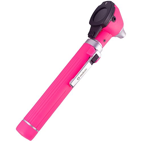 Otoscópio Fibra Óptica LED Medicate - Rosa Otoscópio Fibra Óptica LED Medicate - Rosa