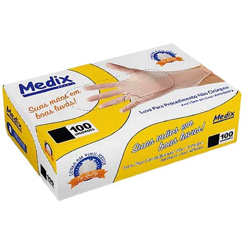Luvas de Vinil Medix Transparente sem Pó Tam G - 100 luvas Luvas de Vinil Medix Transparente sem Pó Tam G - 100 luvas