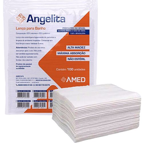 Toalha para Banho Angelita 65g/m² 30X35cm - 100 unidades Toalha para Banho Angelita 65g/m² 30X35cm - 100 unidades