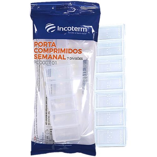 Porta Comprimidos Semanal Incoterm - 7 divisões Porta Comprimidos Semanal Incoterm - 7 divisões