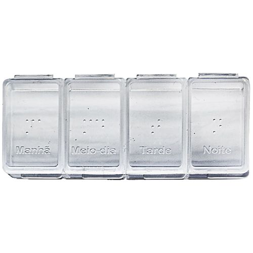 Porta Comprimidos Diário Translúcido 4 Compartimentos- unidade Porta Comprimidos Diário Translúcido 4 Compartimentos- unidade