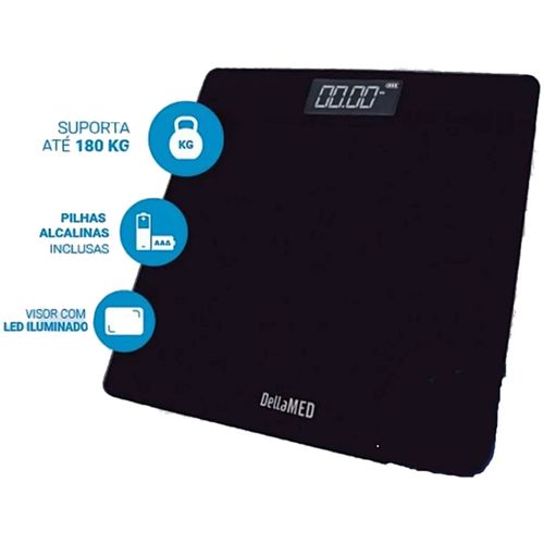 Balança Smart Corporal Digital Dellamed - Preta Balança Smart Corporal Digital Dellamed - Preta