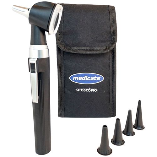 Otoscópio Medicate MD 7100 LED Fibra Óptica - Preto Otoscópio Medicate MD 7100 LED Fibra Óptica - Preto