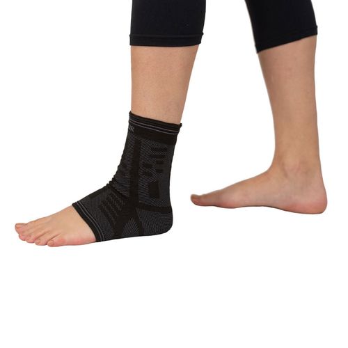 Tornozeleira de Compressão Elástica Mercur - Preto/Grafite - Tamanho G/GG Tornozeleira de Compressão Elástica Mercur - Preto/Grafite - Tamanho G/GG