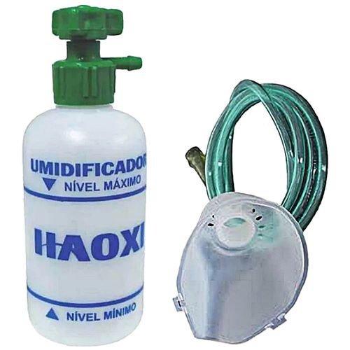 Umidificador para O2 Haoxi 250Ml com Extensão e Máscara Adulto Umidificador para O2 Haoxi 250Ml com Extensão e Máscara Adulto