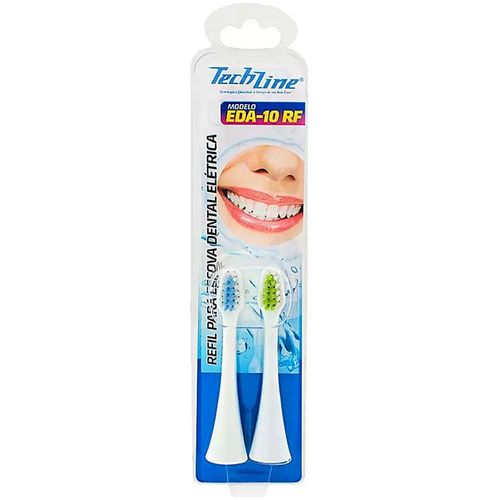 Refil para Escova Dental Techline EDA-10RF - 02 unidades Refil para Escova Dental Techline EDA-10RF - 02 unidades