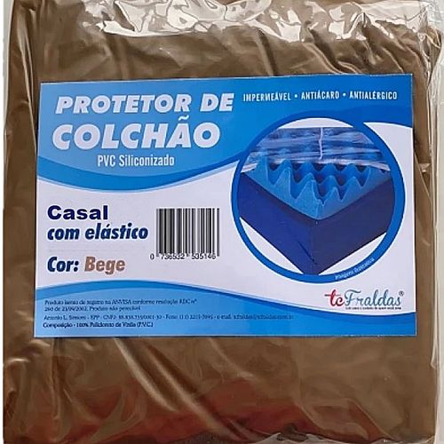 Lençol PVC Casal TC Fraldas Bege Elástico 190X140X25cm - unidade Lençol PVC Casal TC Fraldas Bege Elástico 190X140X25cm - unidade