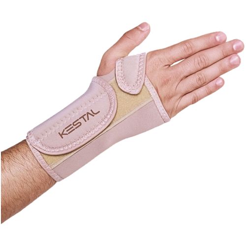 Munhequeira com Tala de Punho Kestal Ajustável Bilateral Bege - unidade Munhequeira com Tala de Punho Kestal Ajustável Bilateral Bege - unidade