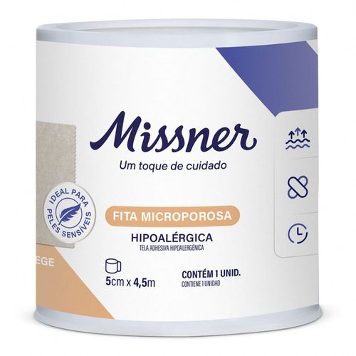 Fita Microporosa Missner - Bege - 5cm x 10m Fita Microporosa Missner - Bege - 5cm x 10m
