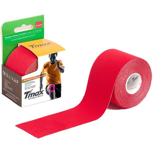 Bandagem Elástica Kinesio TMax Vermelha 5cmX5m - unidade Bandagem Elástica Kinesio TMax Vermelha 5cmX5m - unidade