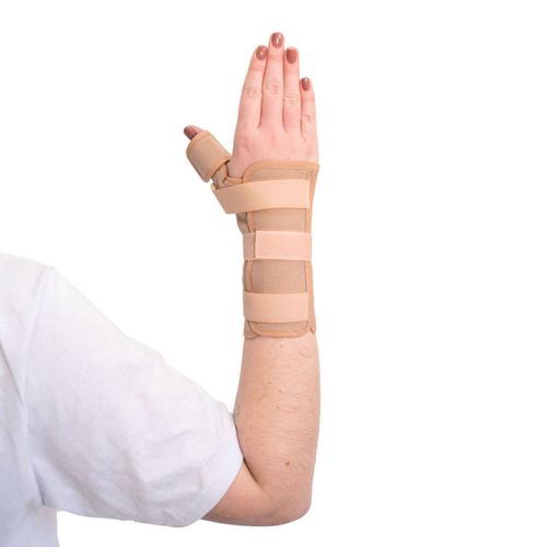 Órtese Curta com Tala para Punho e Polegar Mercur - Bege - Direita - P