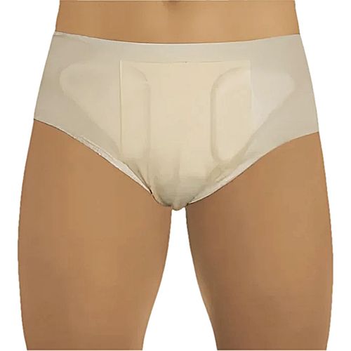 Cueca Hérnia Inguinal Dupla Dilepé Bege Tam P - unidade