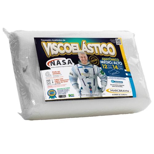 Travesseiro Nasa Original Anatômico MarcBrayn Viscoelástico Alto Travesseiro Nasa Original Anatômico MarcBrayn Viscoelástico Alto
