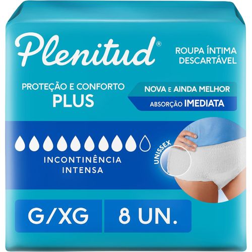 Roupa Íntima Descartável Unissex Protect Plus Plenitud - 8 unidades - G/XG Roupa Íntima Descartável Unissex Protect Plus Plenitud - 8 unidades - G/XG