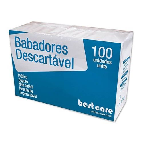 Babador Impermeável Best Care Descartável Branco - 100 unidades Babador Impermeável Best Care Descartável Branco - 100 unidades