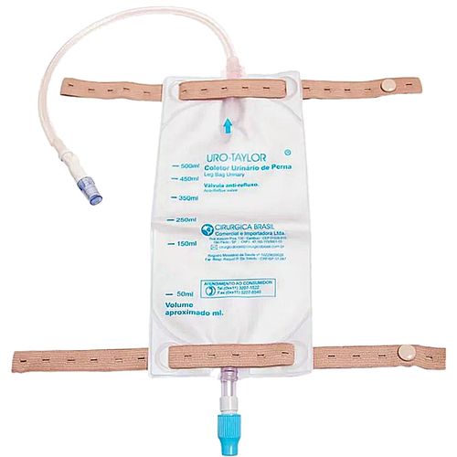 Coletor Urinário Perna Adulto Fechado com extensão 500ml - unidade Coletor Urinário Perna Adulto Fechado com extensão 500ml - unidade