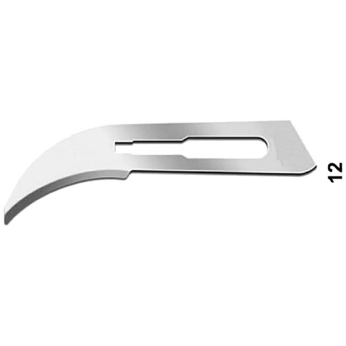 Lâmina de Bisturi Labor Import Aço Carbono N°12 - unidade Lâmina de Bisturi Labor Import Aço Carbono N°12 - unidade