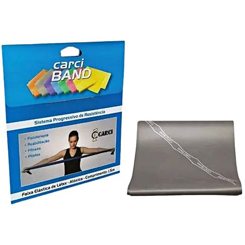 Faixa Elástica para Exercícios CarciBand Super Forte Prata - unidade Faixa Elástica para Exercícios CarciBand Super Forte Prata - unidade