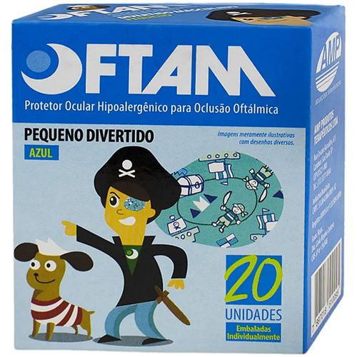 Protetor Ocular Oftam Divertido Azul Tam P - 20 unidades Protetor Ocular Oftam Divertido Azul Tam P - 20 unidades