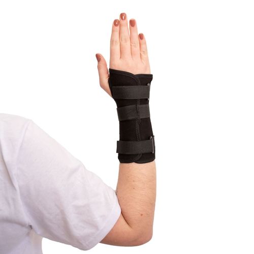 Órtese Curta com Tala para Punho Mercur - Preta - Direita - G Órtese Curta com Tala para Punho Mercur - Preta - Direita - G