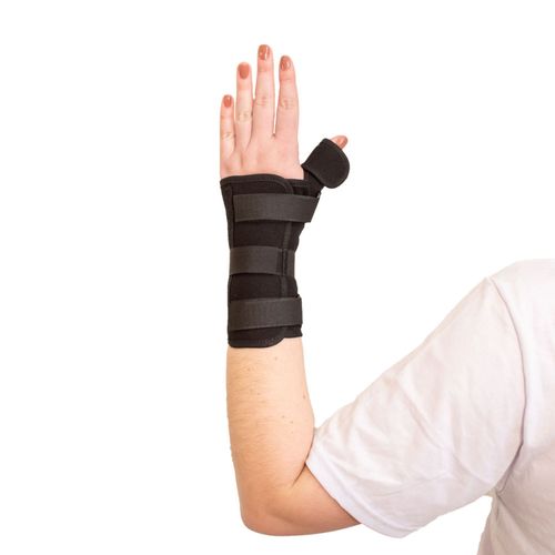Órtese Curta com Tala para Punho e Polegar Mercur - Preta - Esquerda - G Órtese Curta com Tala para Punho e Polegar Mercur - Preta - Esquerda - G