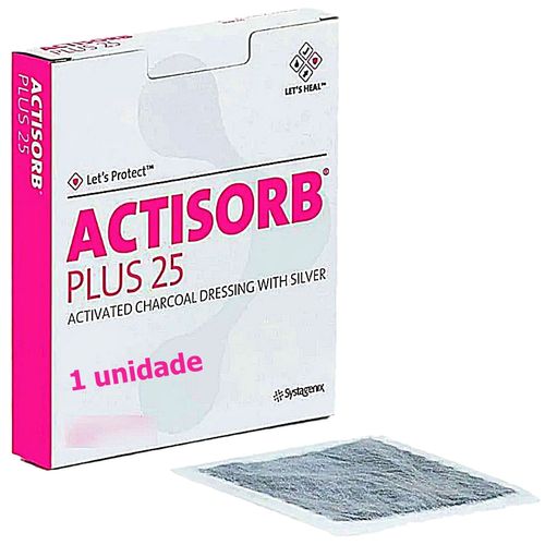 Curativo Actisorb Plus25 Carvão Ativado Prata 6.5x9.5cm - unidade Curativo Actisorb Plus25 Carvão Ativado Prata 6.5x9.5cm - unidade