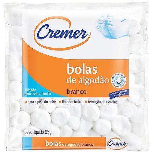 Bolas de Algodão Cremer 95g - unidade Bolas de Algodão Cremer 95g - unidade