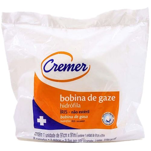 Bobina Gaze Hidrófila Cremer Íris 9 fios 91cmx91m - unidade Bobina Gaze Hidrófila Cremer Íris 9 fios 91cmx91m - unidade