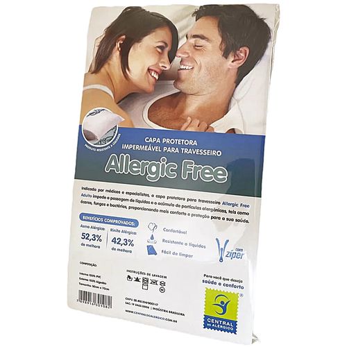 Capa Protetora Antiácaro para Travesseiro Adulto Allergic Free 50X70cm Capa Protetora Antiácaro para Travesseiro Adulto Allergic Free 50X70cm
