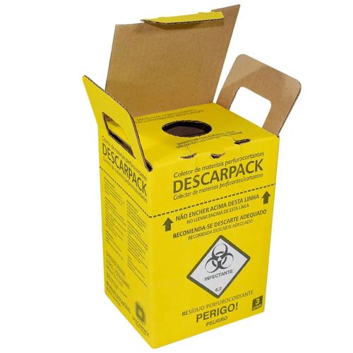 Coletor de Material Perfurocortante Descarpack 3l - unidade Coletor de Material Perfurocortante Descarpack 3l - unidade