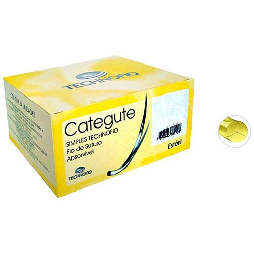 Fio Sutura Technofio Categute Simples 1 Agulha 3,0 cm 3/8 - unidade Fio Sutura Technofio Categute Simples 1 Agulha 3,0 cm 3/8 - unidade